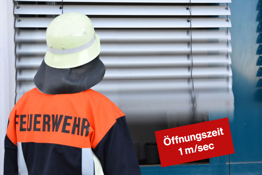 Raffstore am Fluchtfenster als Notausgang